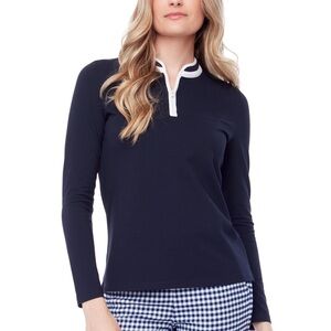 Sport Navy Long Sleeve Top with White Trim by Swing ControlGolf  PGA Store Brand